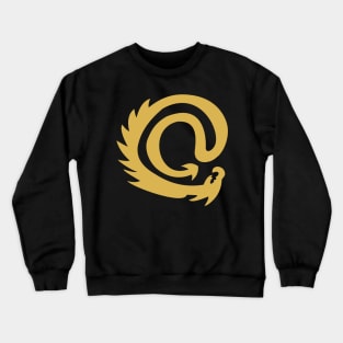 Stylish Flat Gold @ At Sign Symbol Cyber Dragon Design Crewneck Sweatshirt